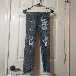 Flying Monkey Gray Distressed Skinny Jeans